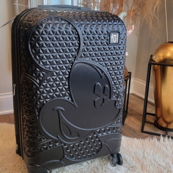 Disney Handbags - Full Textured Mickey Mouse  24-Inch Hard Sided Rolling Luggage New